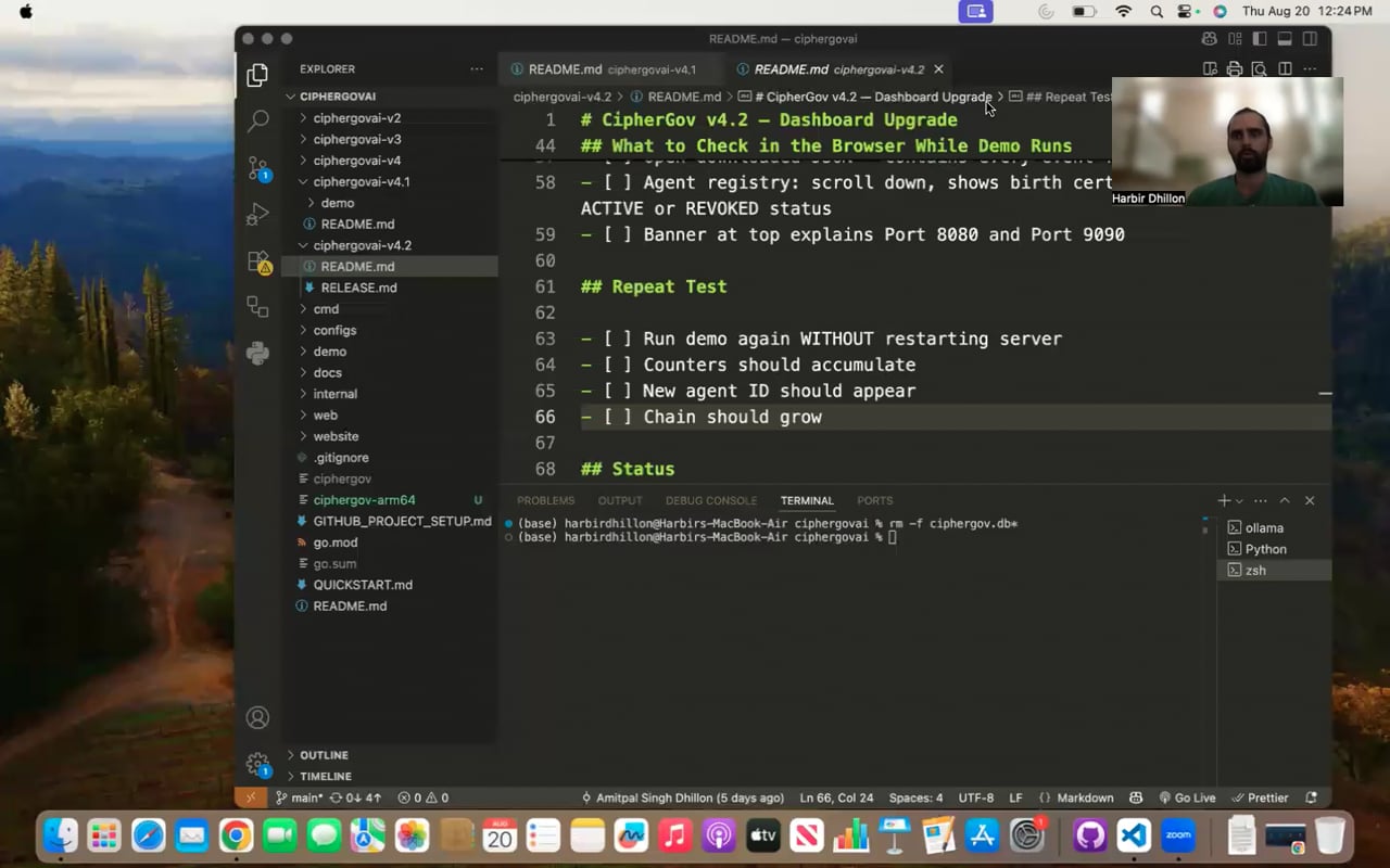 Preview frame of: CipherGov MVP Demo — Governing an AI Agent End to End